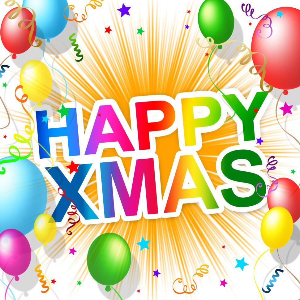 Free Image of Happy Xmas Shows Christmas Greeting And Celebrations 