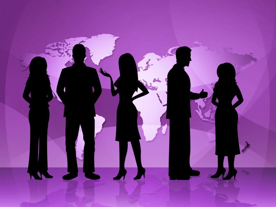 Free Image of Business People Represents World Map And Businesspeople 