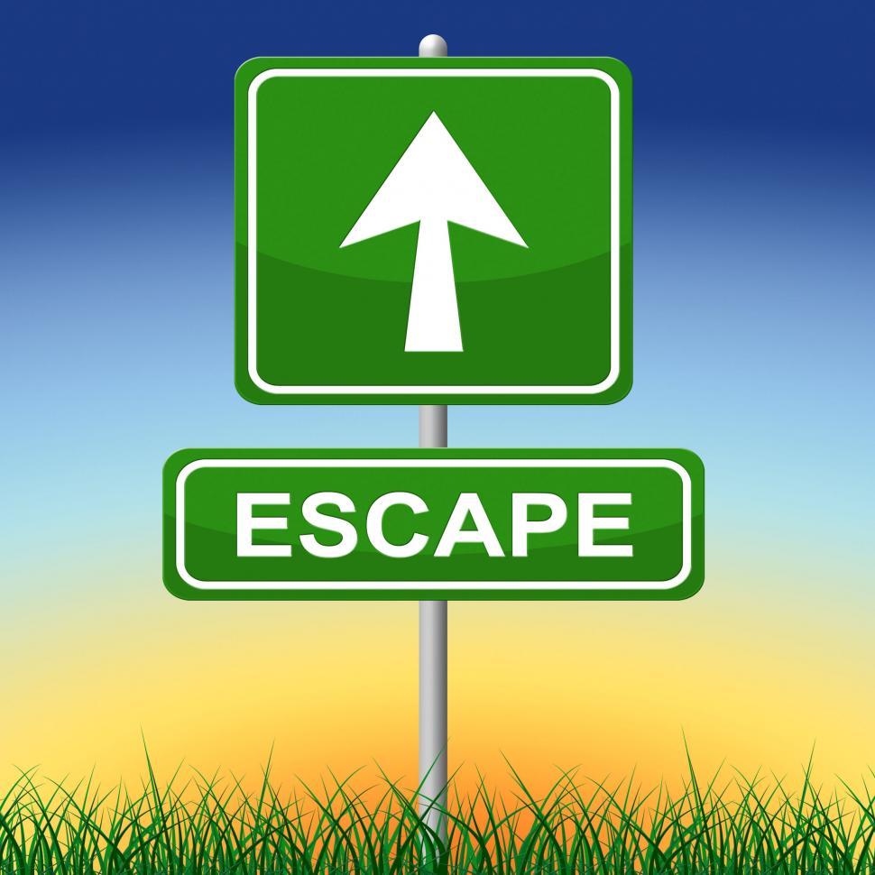 Free Image of Escape Sign Represents Get Away And Arrow 