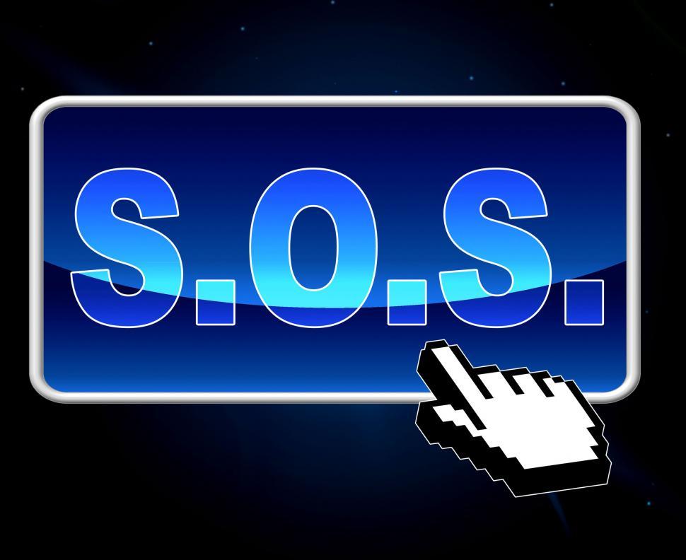 Free Image of Sos Button Indicates World Wide Web And S.O.S. 