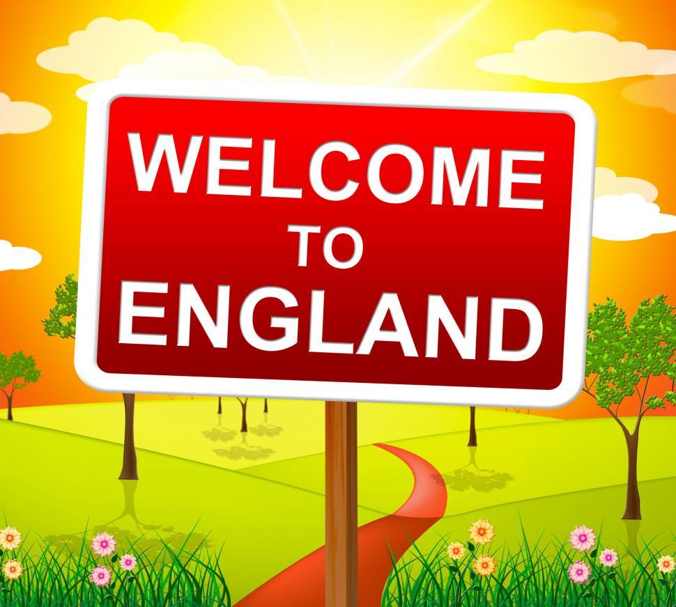 Free Image of Welcome To England Shows United Kingdom And Nature 