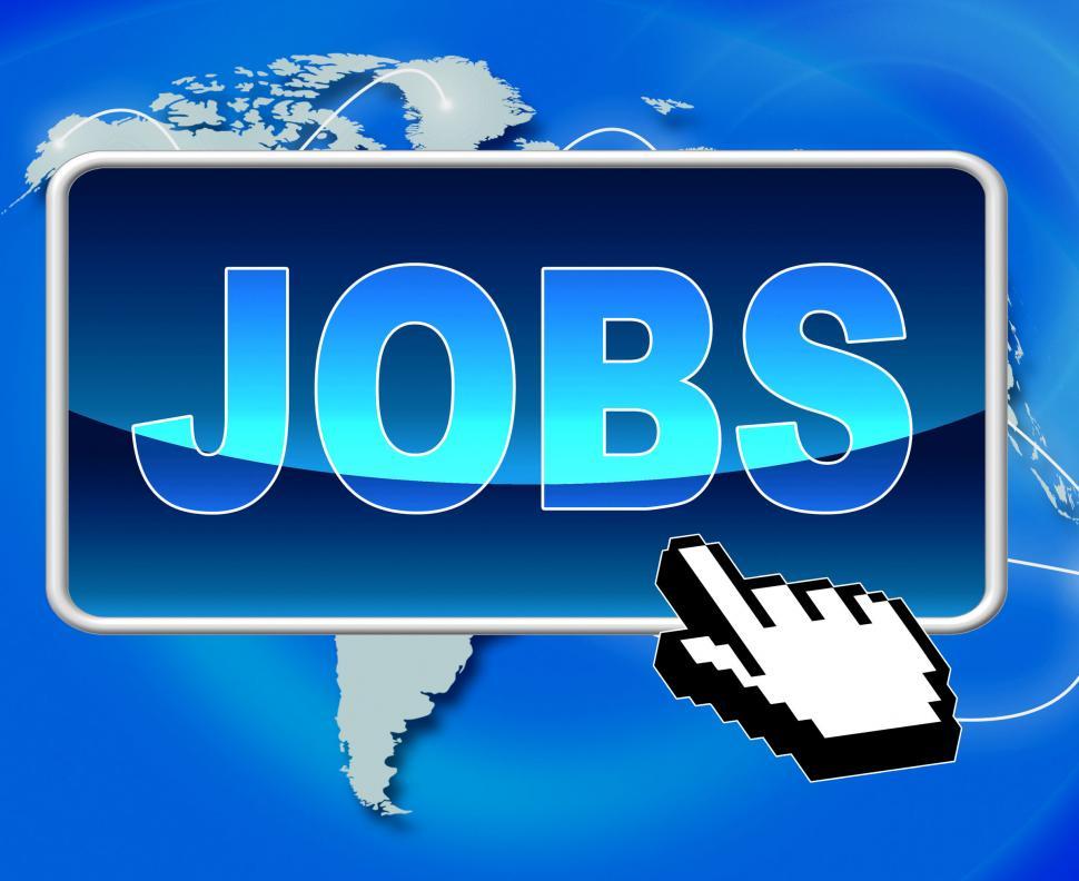 Free Image of Jobs Button Represents World Wide Web And Work 