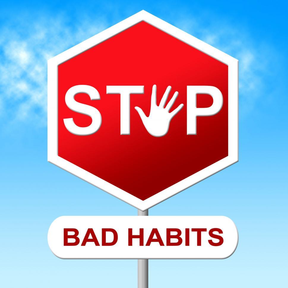 Download Free Stock Photo of Stop Bad Habits Shows Unhealthy Prohibit And Wellbeing 