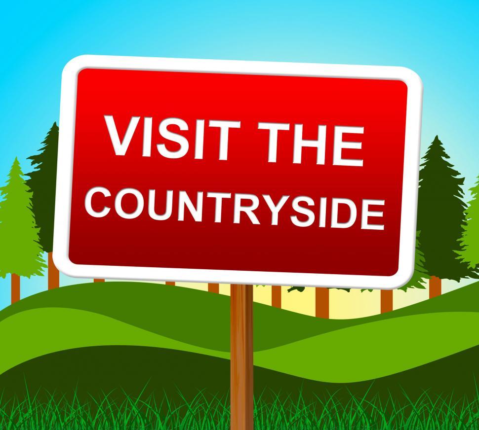 Free Image of Visit The Countryside Means Message Nature And Signboard 