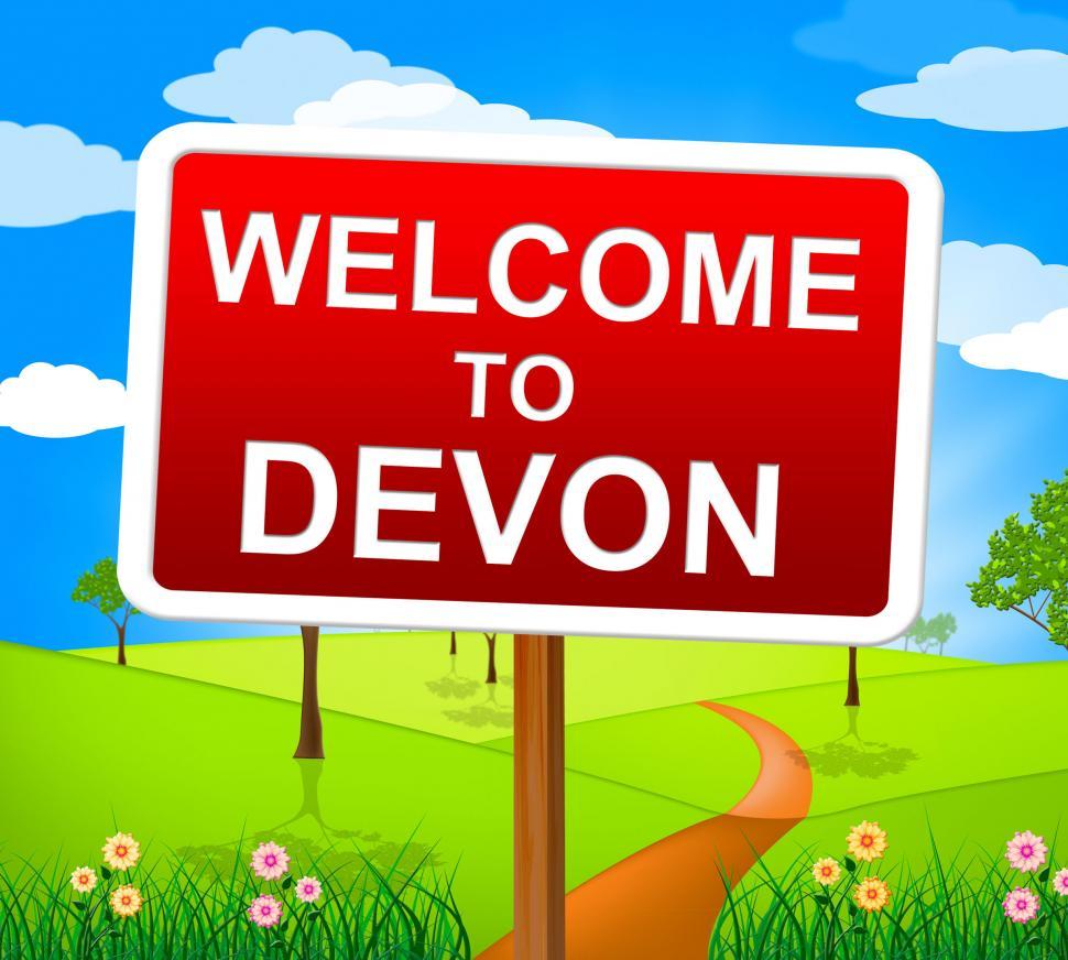 Free Image of Welcome To Devon Means United Kingdom And Britain 