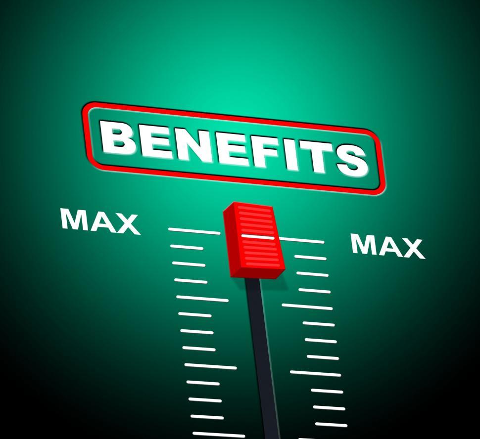 Download Free Stock Photo of Benefits Max Shows Upper Limit And Utmost 