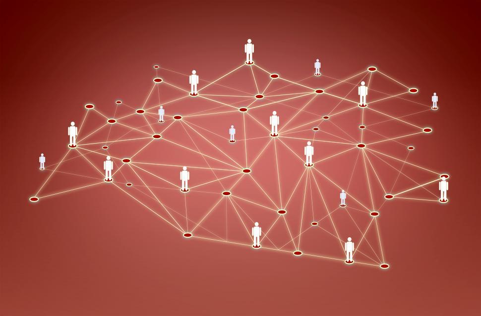 Free Image of Linked In a Network - Social network and social connections conc 