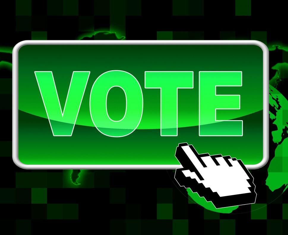 Free Image of Vote Button Shows World Wide Web And Decisions 