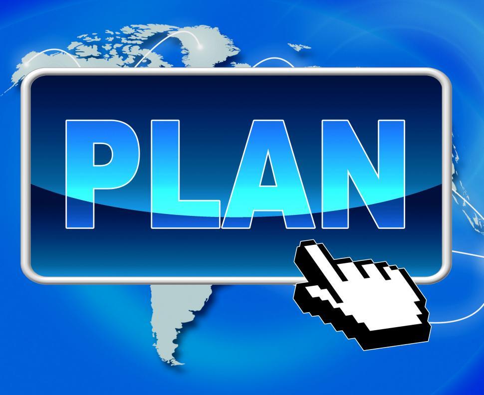 Free Image of Plan Button Shows World Wide Web And Formula 