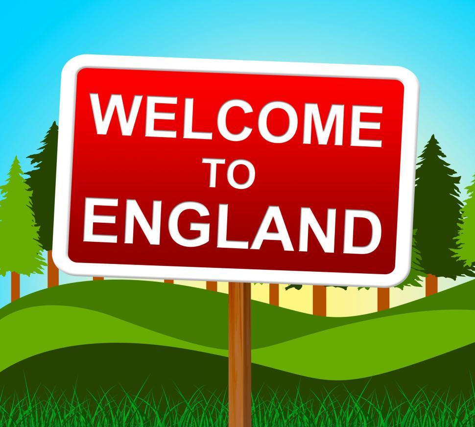 Free Image of Welcome To England Means United Kingdom And Arrival 