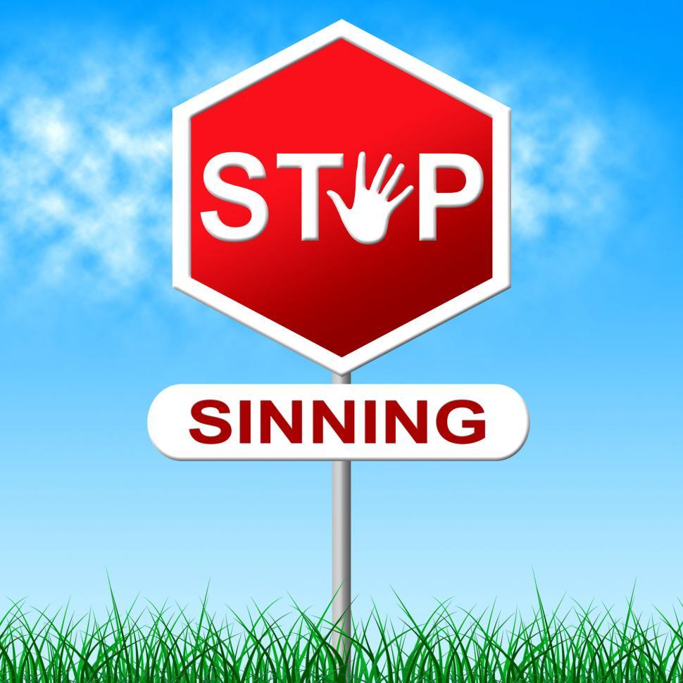 Free Image of Sinning Stop Represents Warning Sign And Caution 
