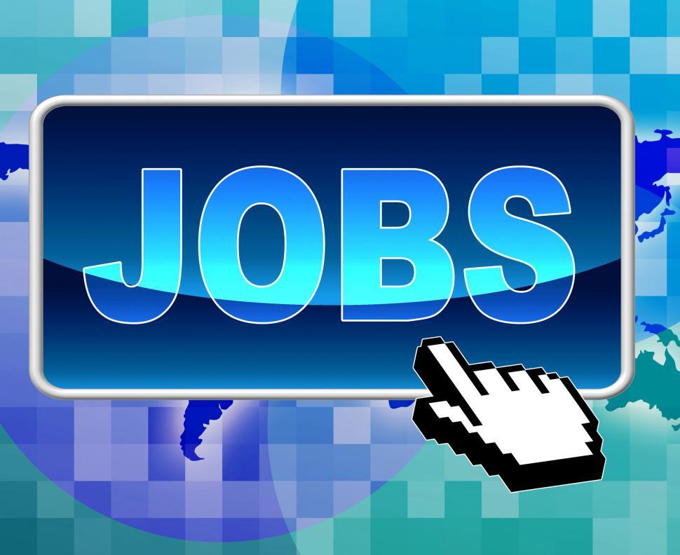 Free Image of Jobs Button Shows World Wide Web And Position 