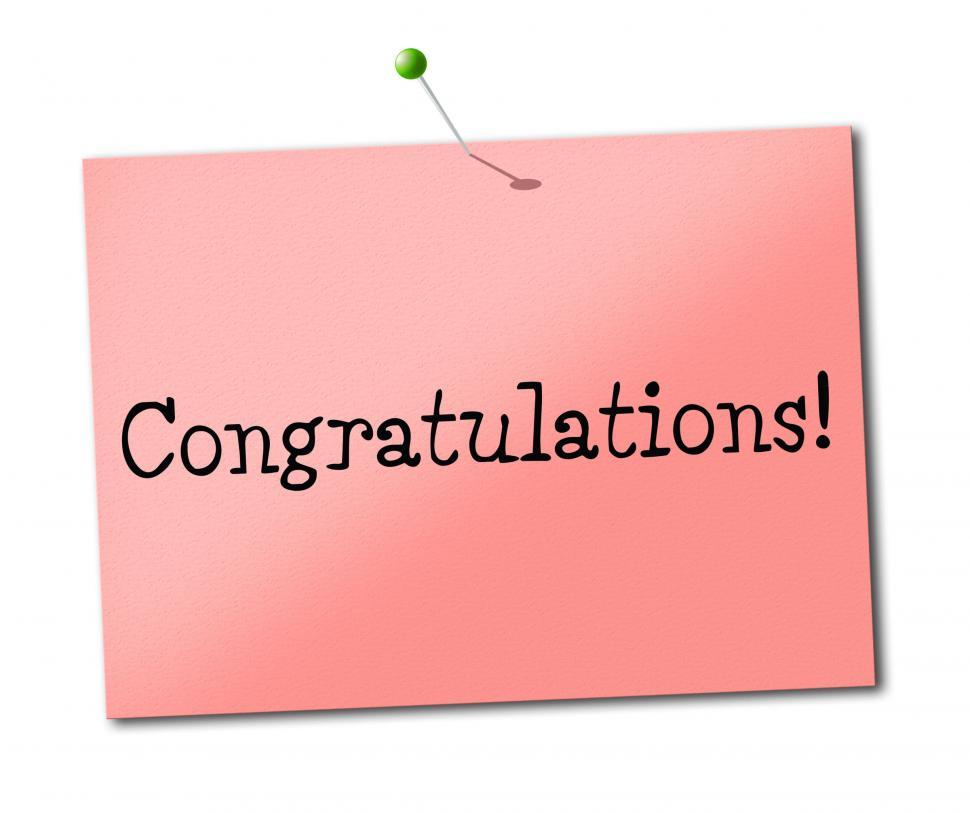 Free Image of Congratulations Sign Shows Placard Salutations And Greeting 