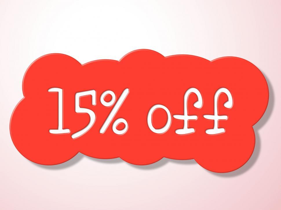 Free Image of Fifteen Percent Off Indicates Promotional Closeout And Discount 