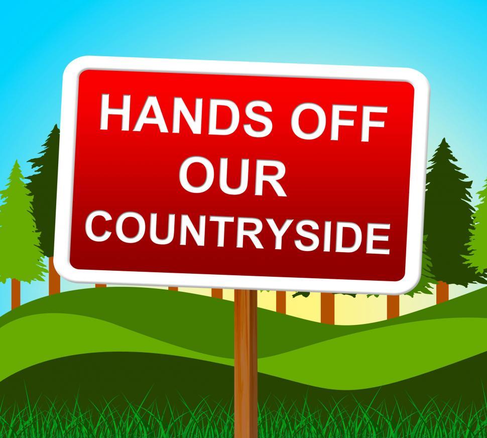 Free Image of Hands Off Countryside Represents Go Away And Meadow 