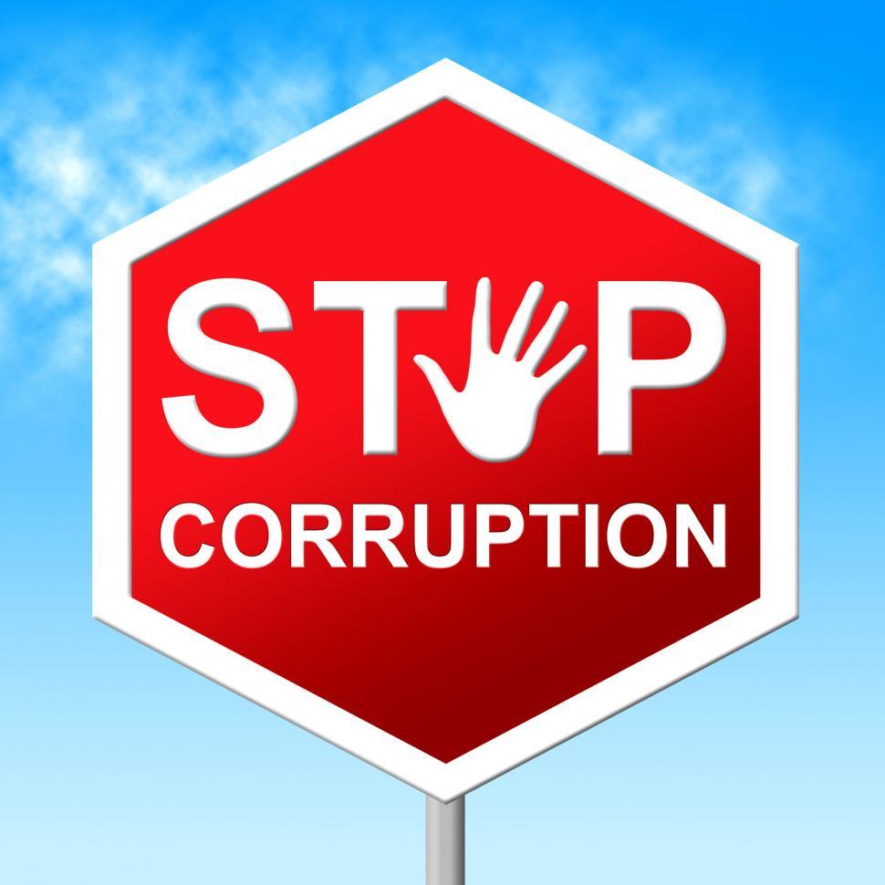Free Image of Stop Corruption Indicates Warning Sign And Bribery 