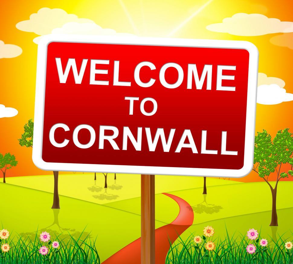 Free Image of Welcome To Cornwall Shows United Kingdom And Britain 