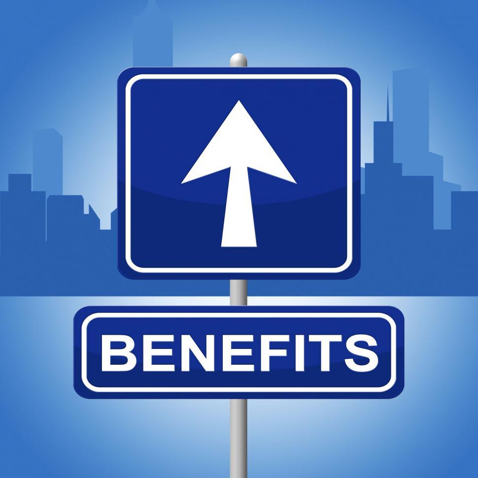Free Image of Benefits Sign Shows Message Signboard And Bonus 