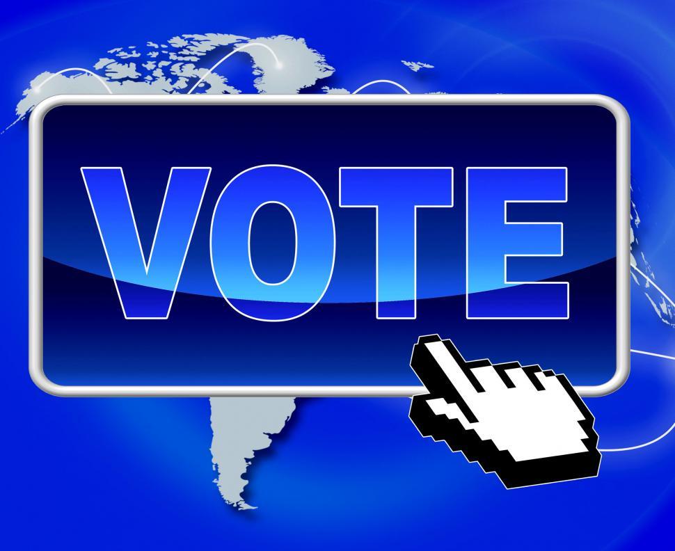 Free Image of Vote Button Shows World Wide Web And Net 