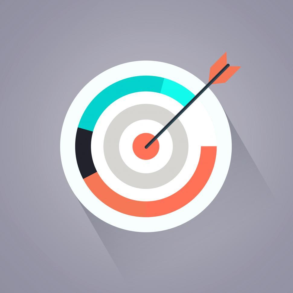 Free Image of Targeting your audience - Arrow and target - Darker background 
