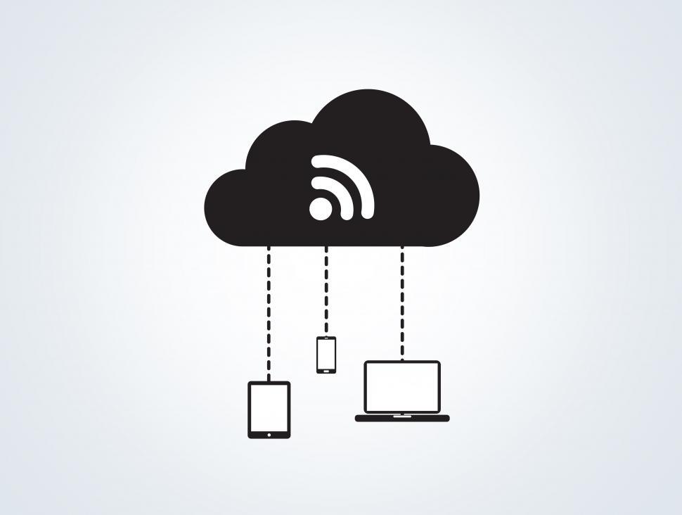 Free Image of Devices connected to the digital cloud  