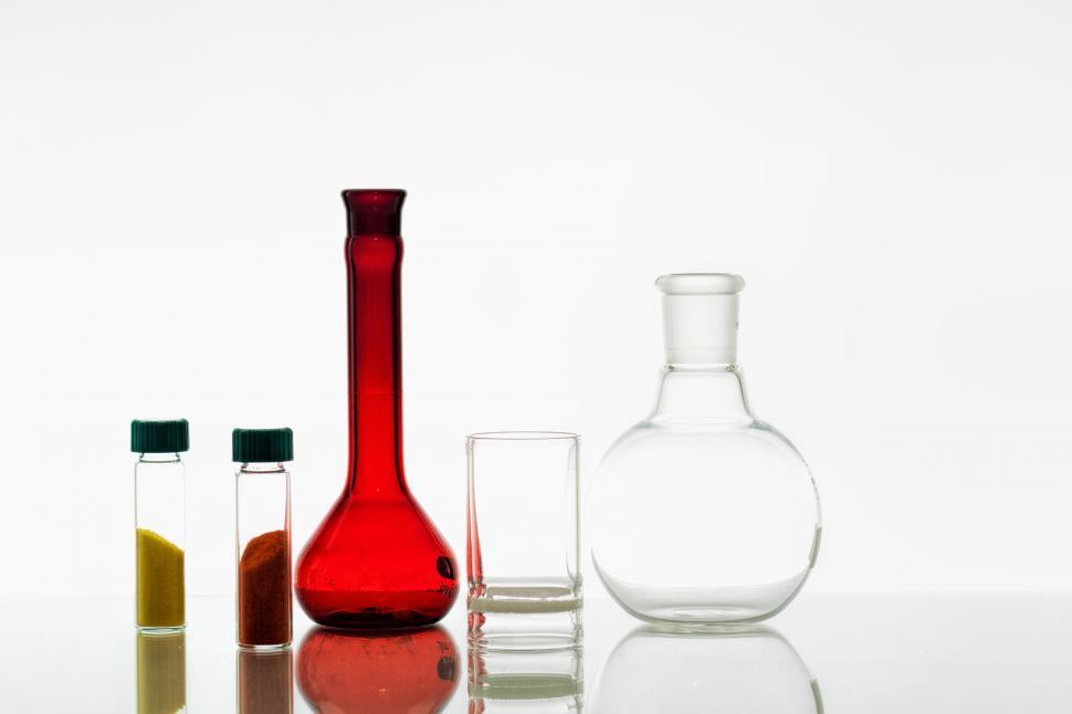 Free Image of Chemistry Glassware on White 