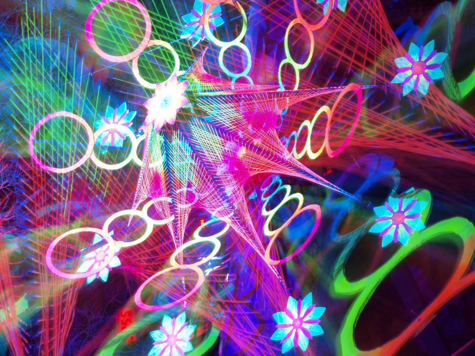 Free Image of Colorful Light art painting in a park  