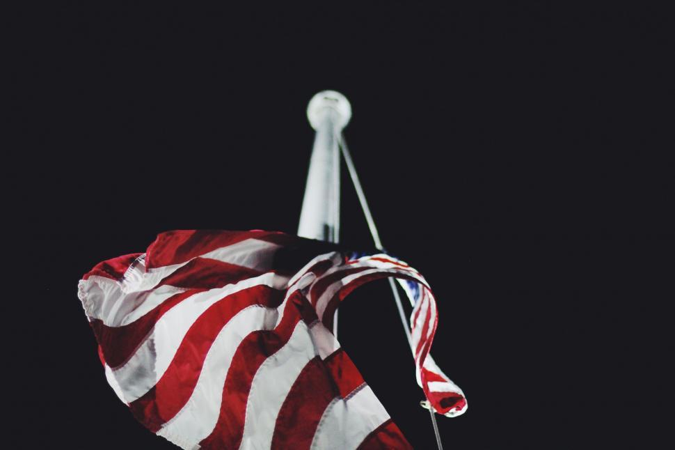 Free Image of American Flag Waving in the Wind 