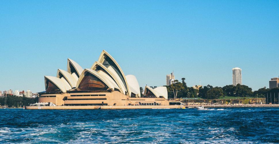 Free Image of Sydney Opera House Floating on Water 