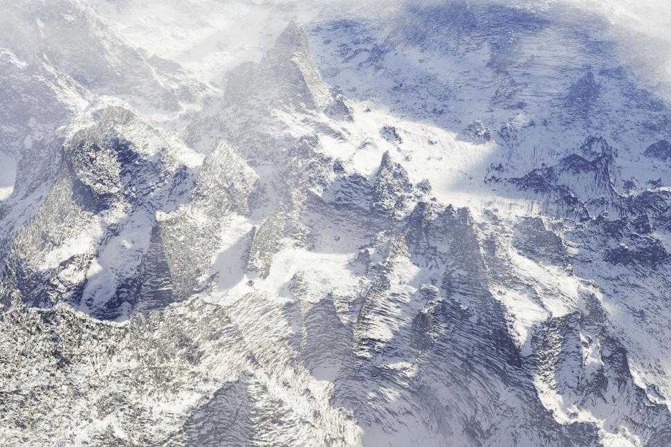 Free Image of Aerial View of Snowy Mountain Range 