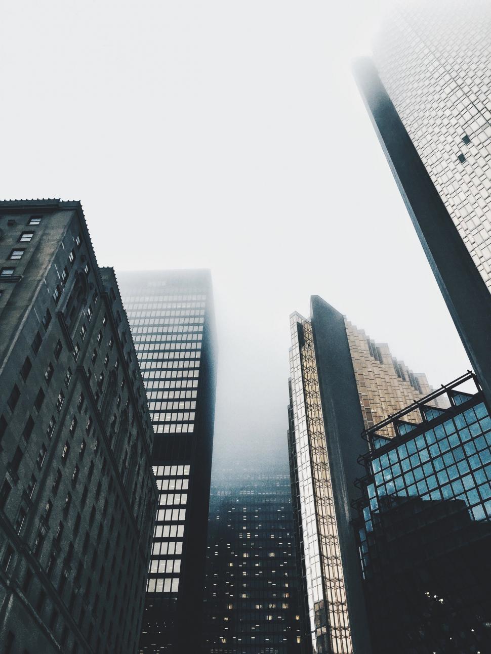 Free Image of Group of Tall Buildings Against Sky 
