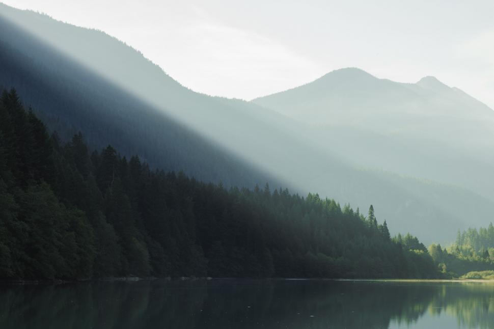 Free Image of Majestic Mountain Lake Surrounded by Trees 