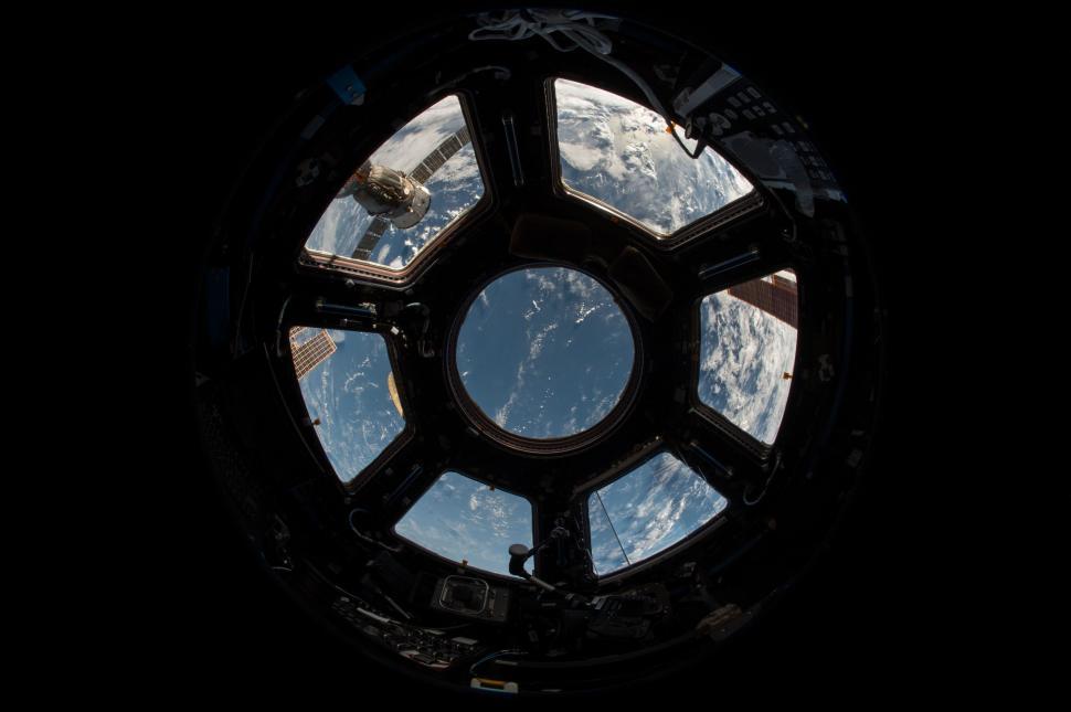 Free Image of Earth View Through Port Window 
