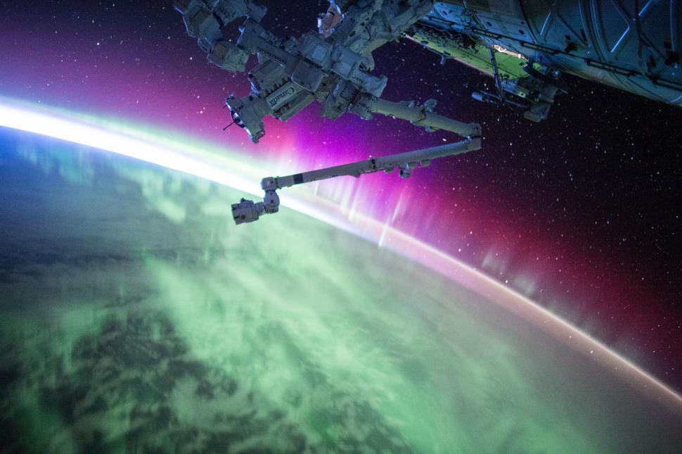Free Image of Auroral View of Earth From Space 