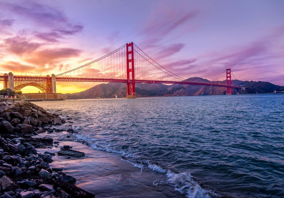 Free Image of The Iconic Golden Gate Bridge in San Francisco, California 