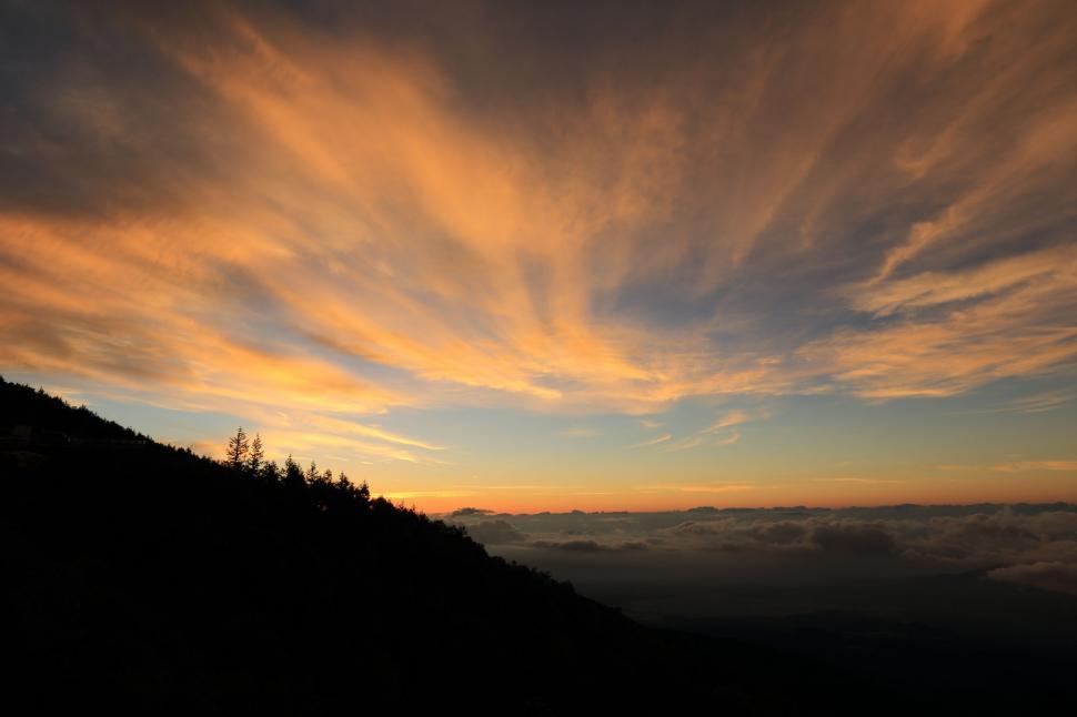 Free Image of Sunset Sky View From Hilltop 
