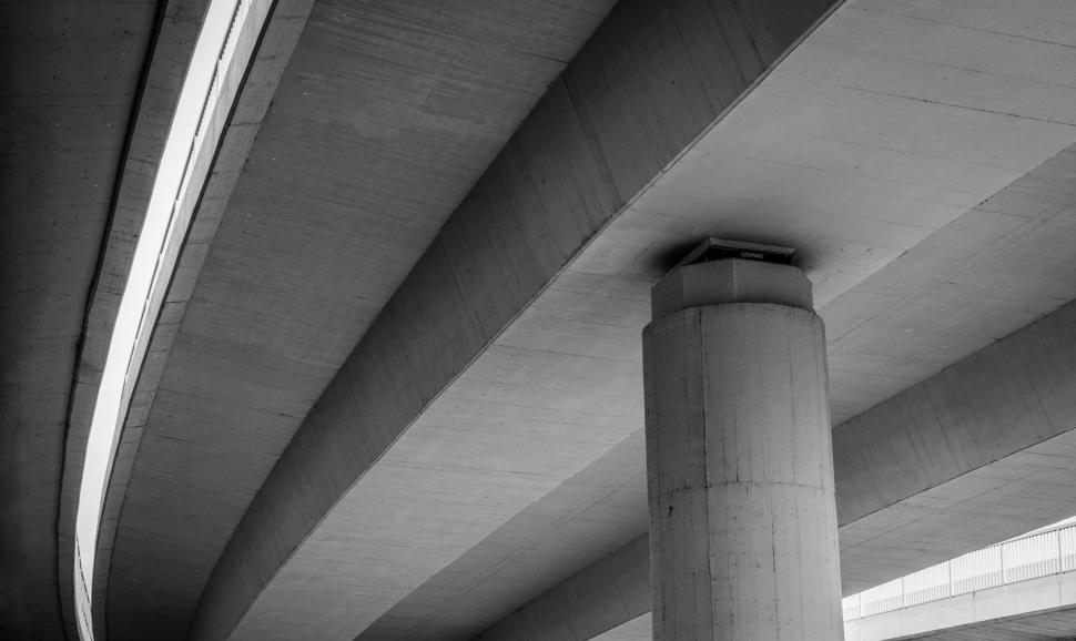 Free Image of Urban Highway Overpass in Black and White 