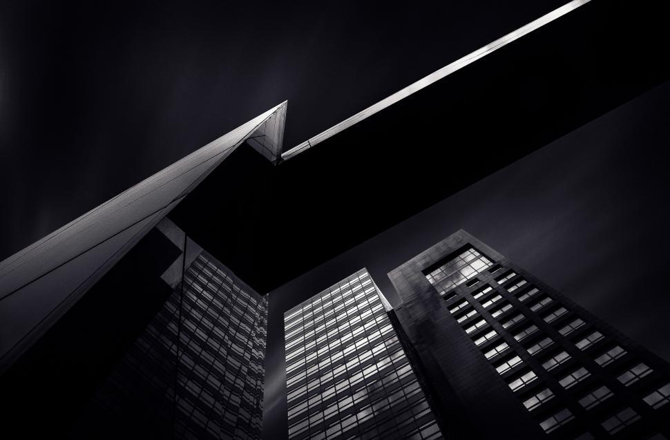 Free Image of Monochrome Cityscape With Tall Buildings 