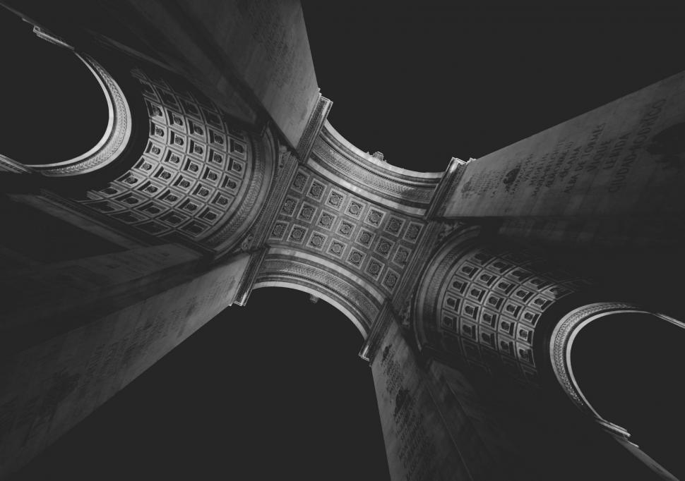 Free Image of Top View of Building in Black and White 