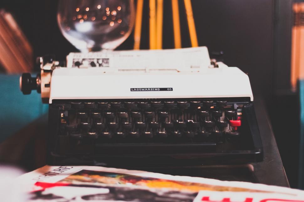 Free Image of Close Up of a Typewriter on a Table 