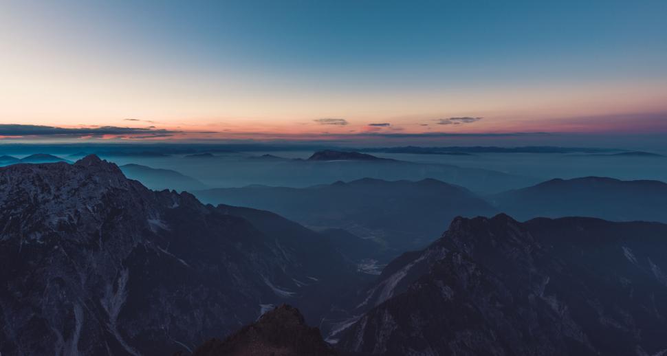 Free Image of Sunset View From Mountain Summit 