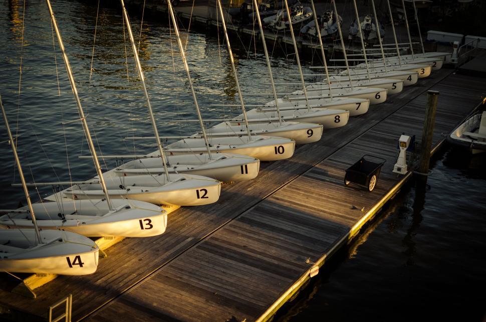 Free Image of Row of Boats on Dock 
