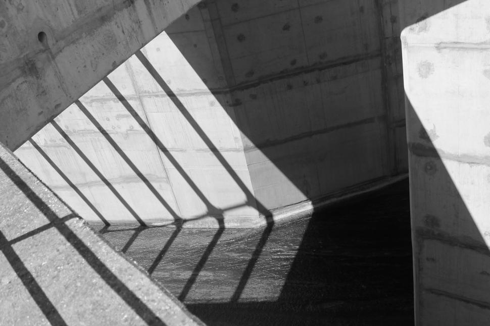 Free Image of Black and White Photo of Concrete Stairs 