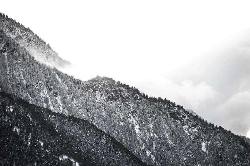 Free Image of Majestic Mountain Peak in Monochrome 