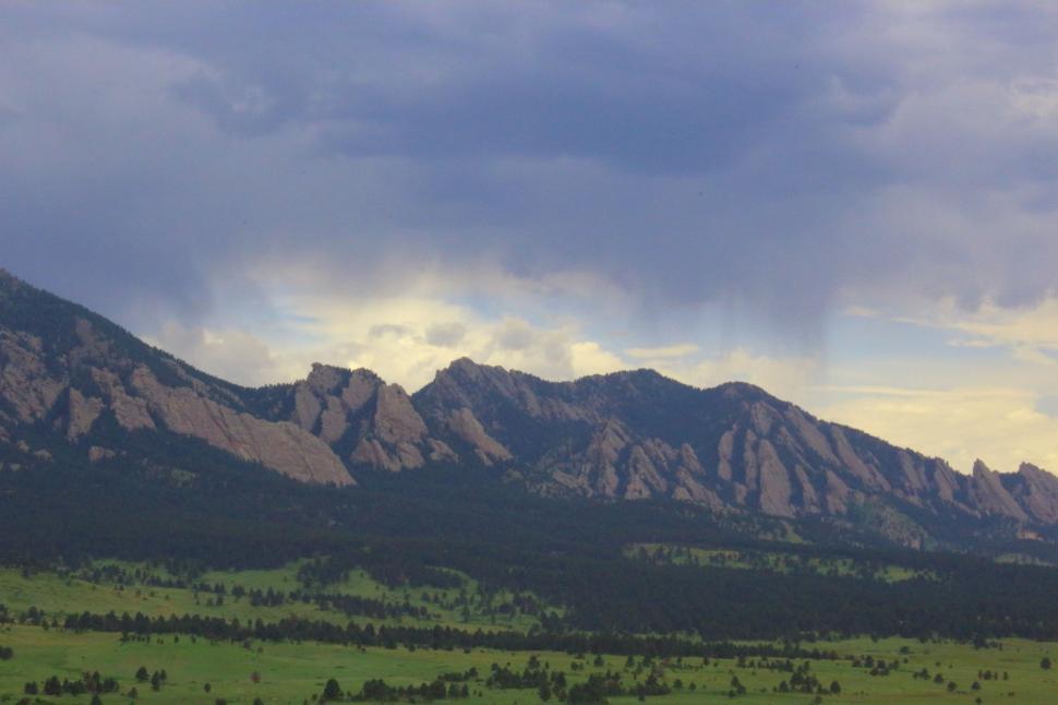 Free Image of Panoramic View of a Distant Mountain Range 