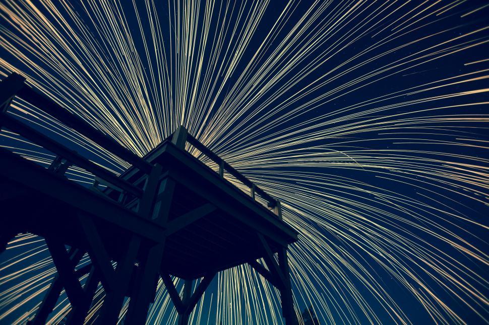 Free Image of Star Trail Streaking Across the Sky 