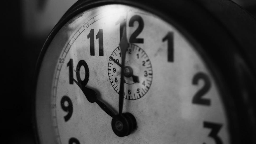 Free Image of Vintage Clock on Display in Black and White 