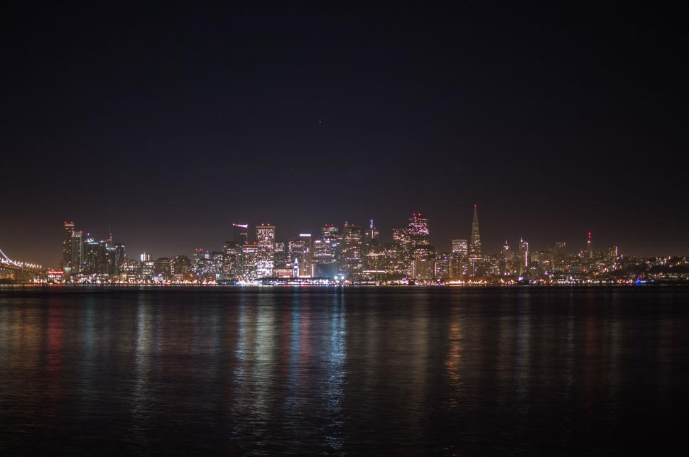 Free Image of Night Cityscape Across the Water 