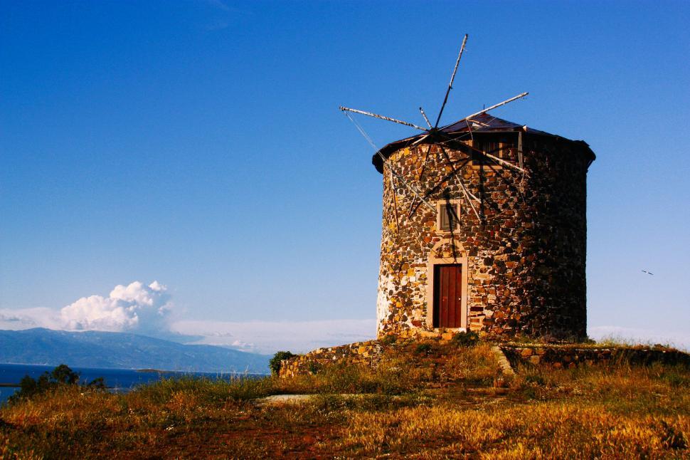 Free Image of Stone Windmill on Hilltop 