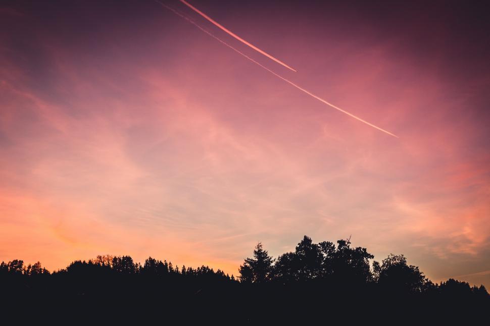 Free Image of Plane Flying Over Forest 